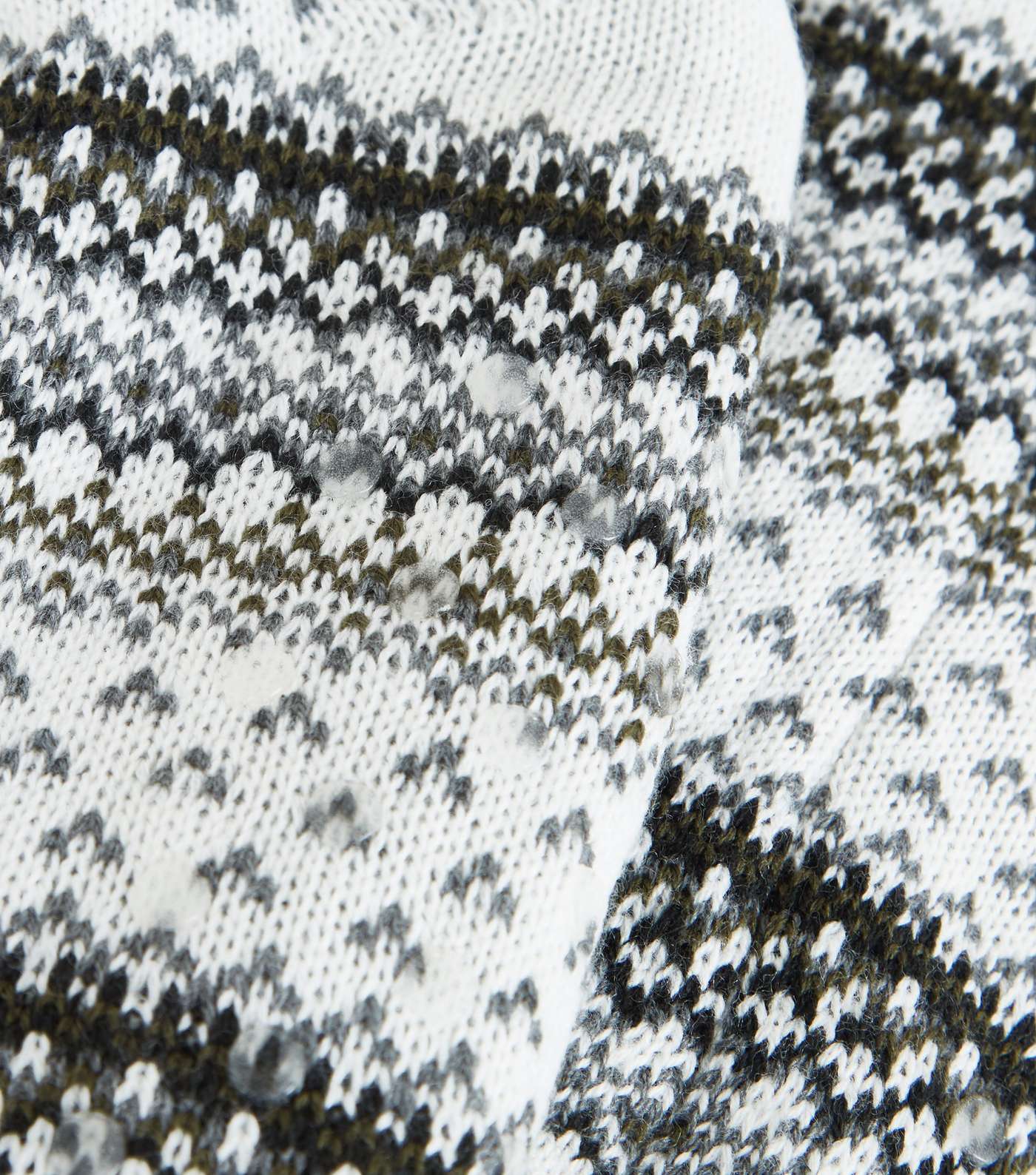 White Fair Isle Knit Slipper Socks Image 2
