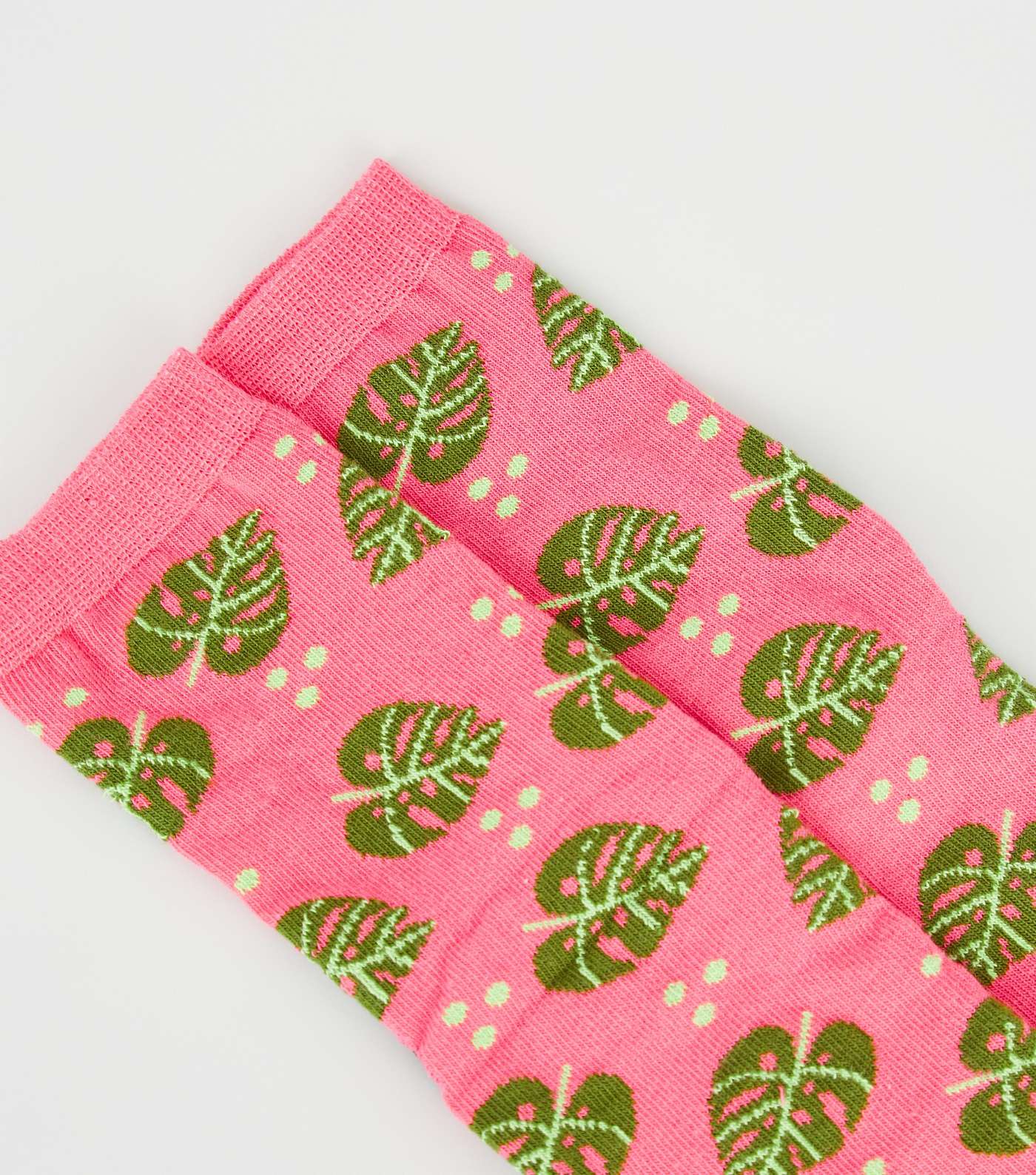 Bright Pink Sloth Leaf Socks Image 3