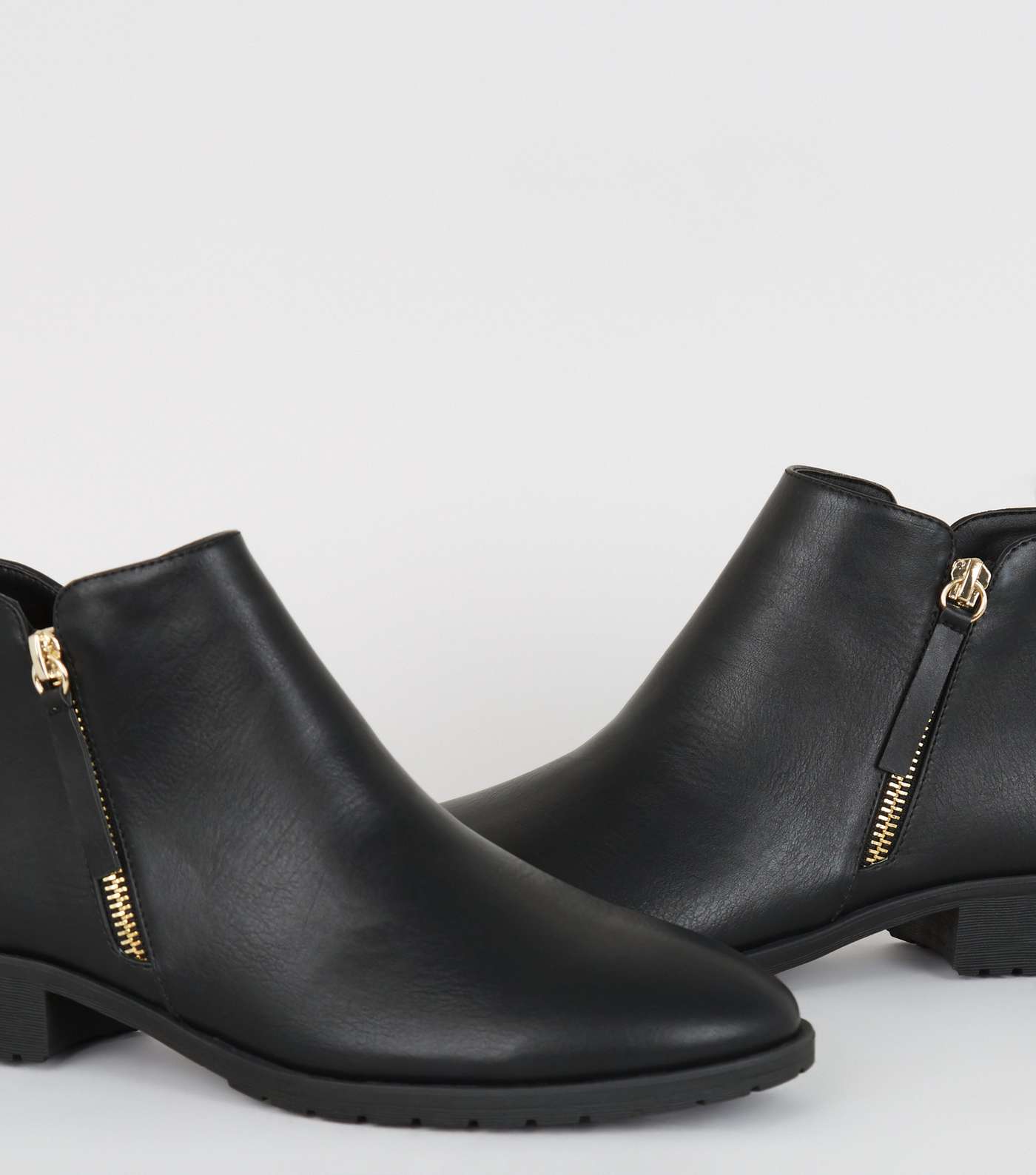 Black Leather-Look Zip Side Chelsea Boots Image 4