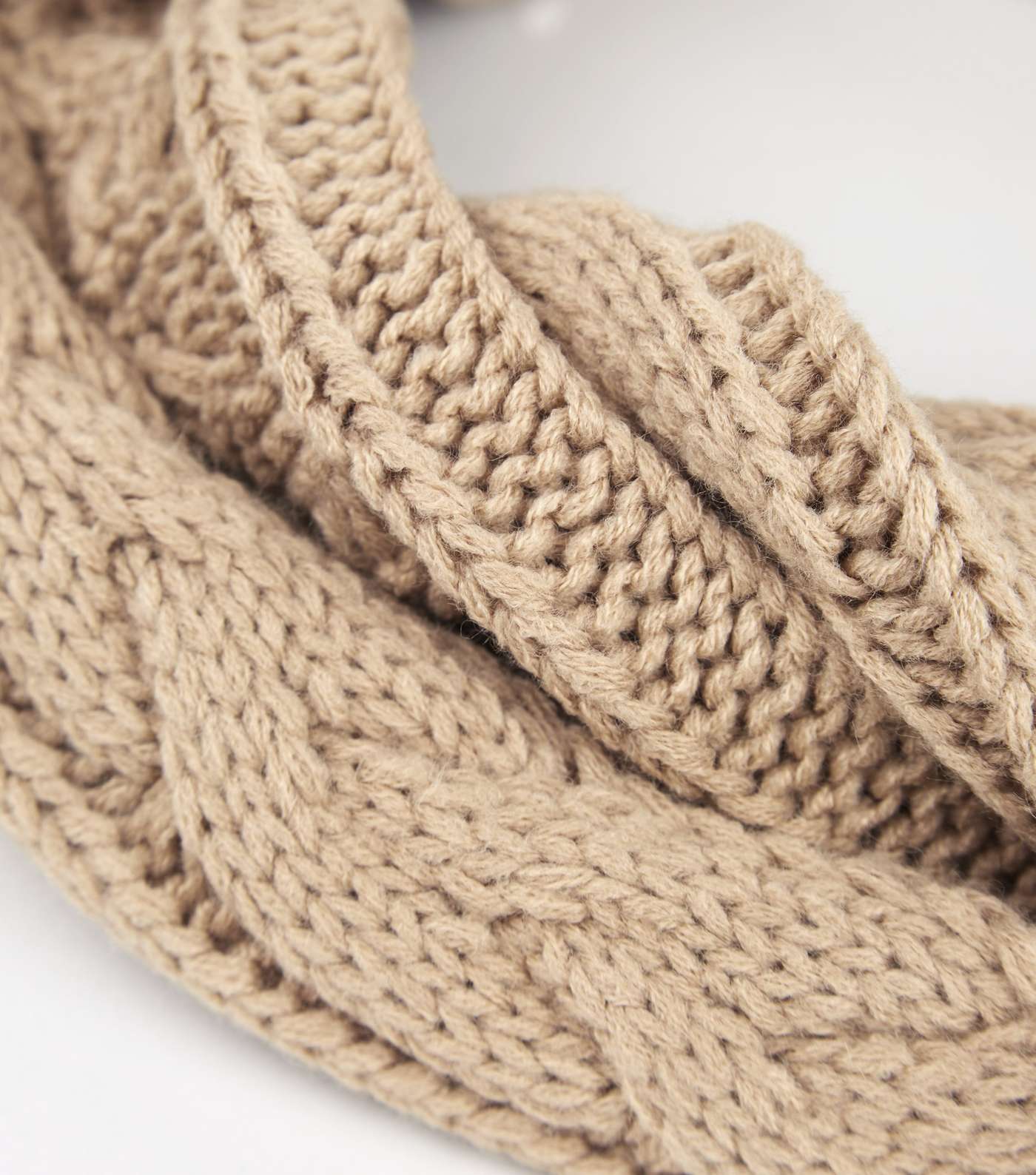 Camel Cable Knit Snood Image 3