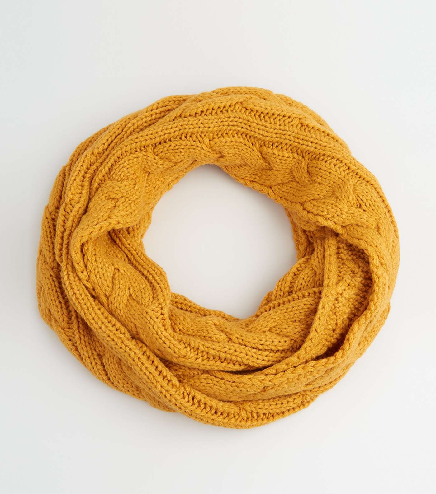 Mustard Cable Knit Snood