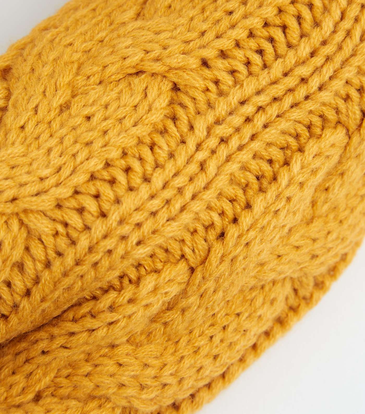 Mustard Cable Knit Snood Image 3