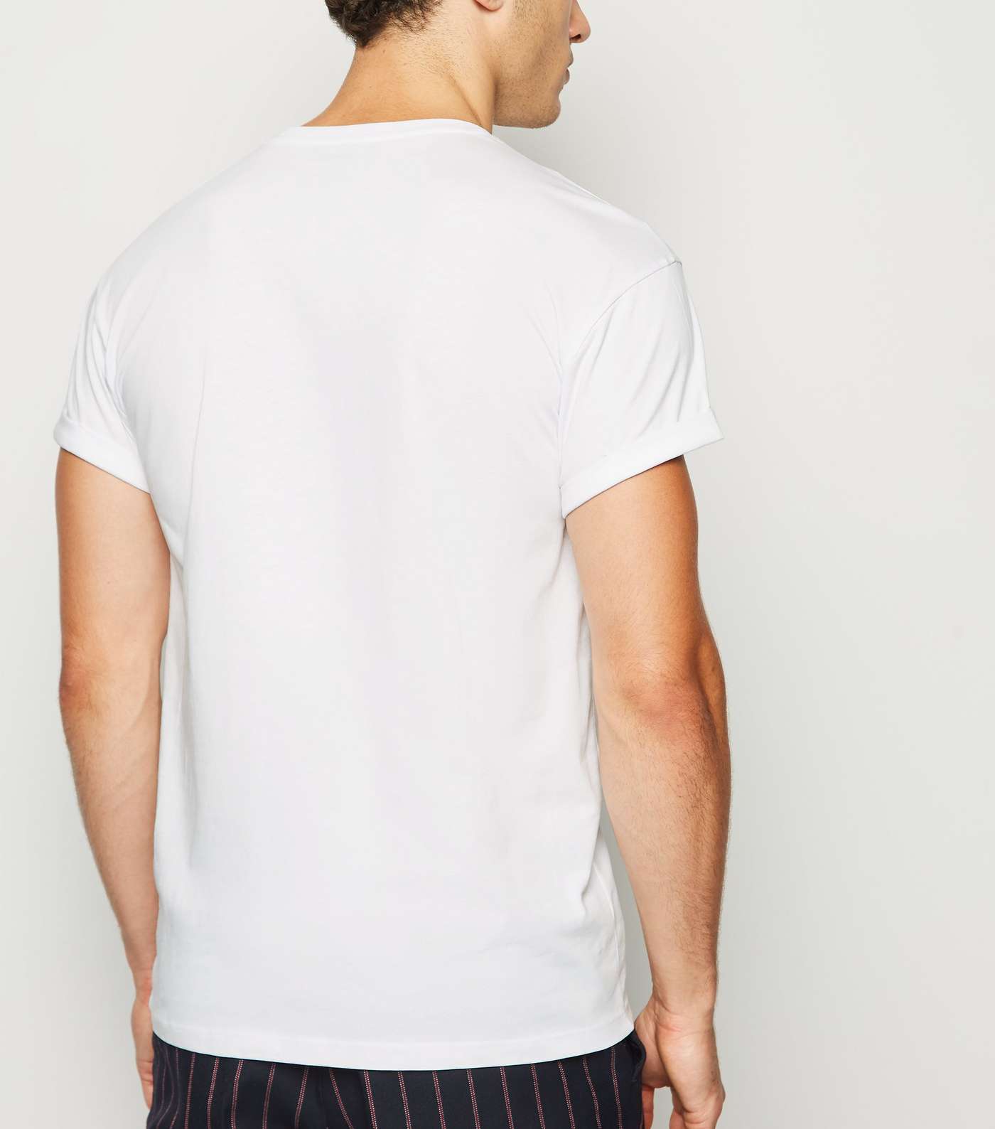 White Camera Embroidered Crew Neck T-Shirt Image 5