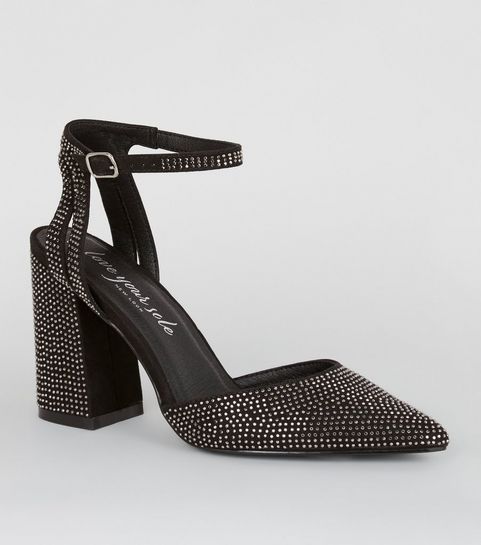 Black Suedette Diamanté 2 Part Courts