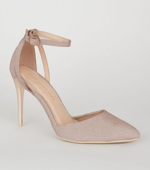 Rose Gold Glitter 2 Part Stilettos