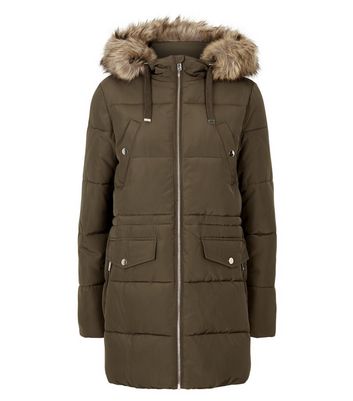 new look khaki puffer jacket