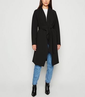 new look black duster coat