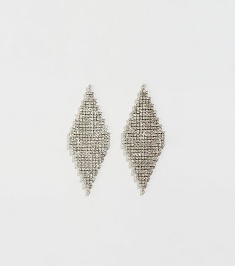 Silver Diamanté Tassel Earrings