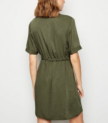 drawstring waist shirt dress