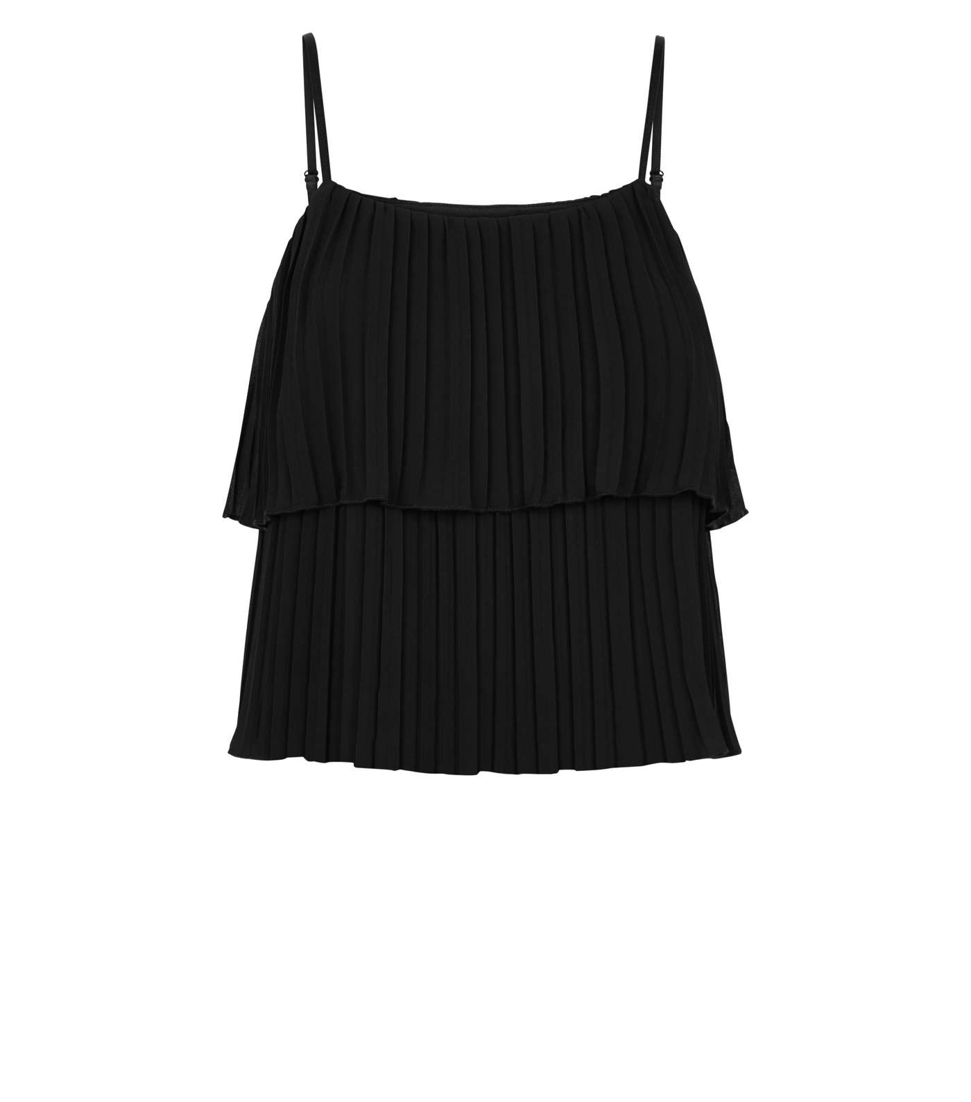 Black Pleated Tiered Cami Image 4