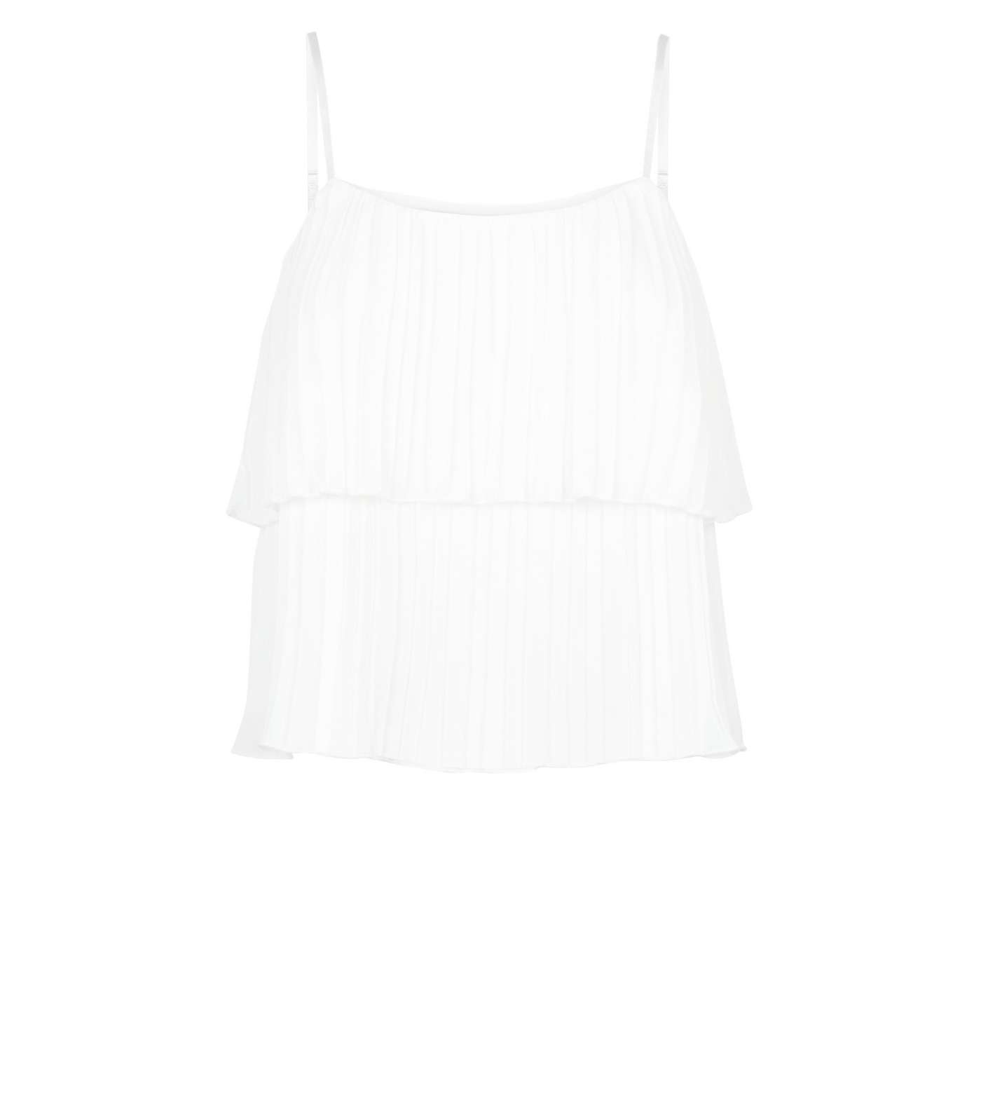 White Pleated Tiered Cami Image 4