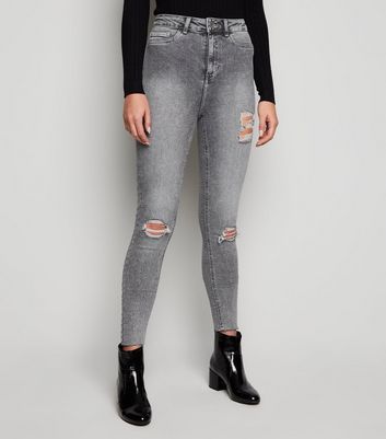 dark grey ripped jeans womens
