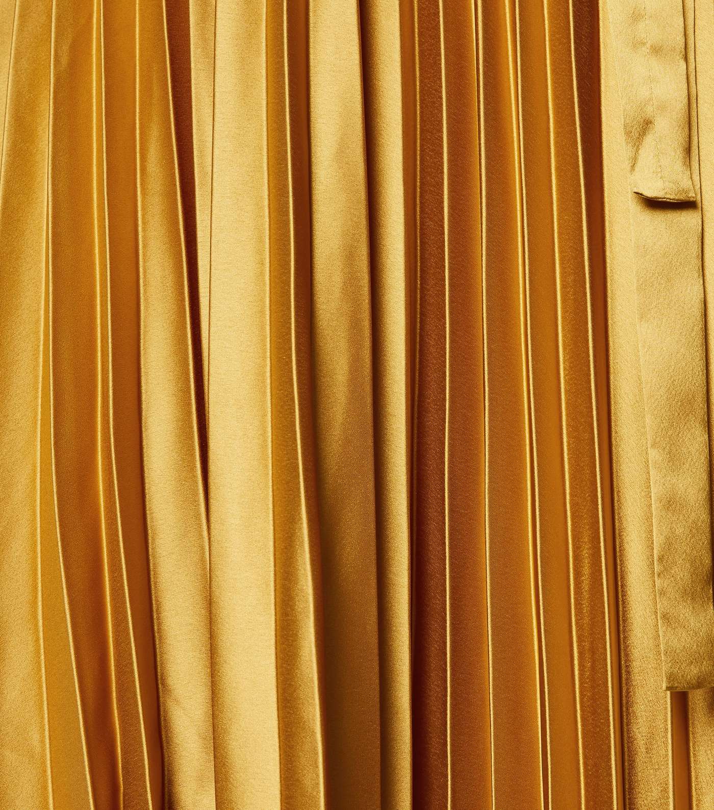 Tall Mustard Satin Pleated Midi Dress Image 5