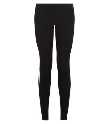 Black Side Stripe Leggings | New Look