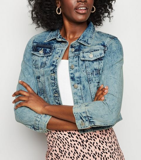 Urban Bliss Bright Blue Acid Wash Denim Jacket