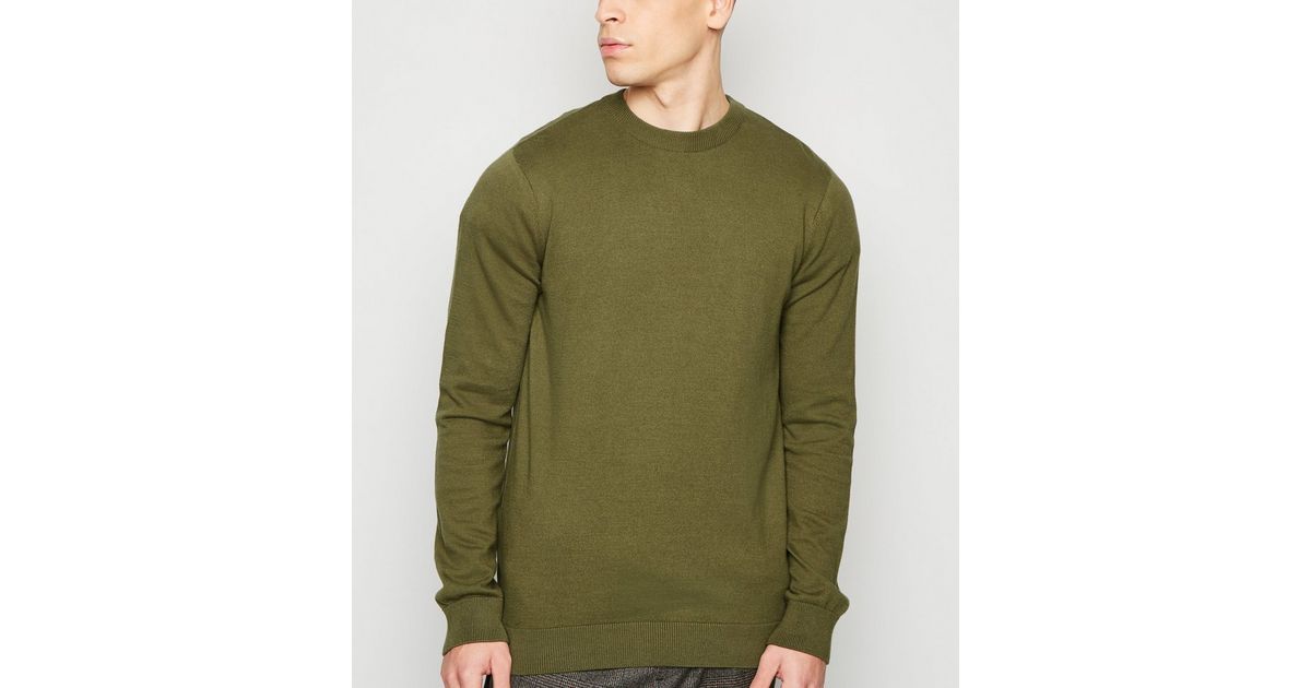 Khaki Crew Neck Jumper New Look