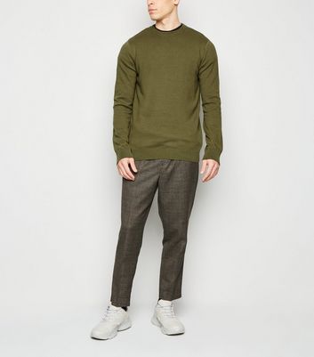Image of Khaki Crew Neck Jumper New Look