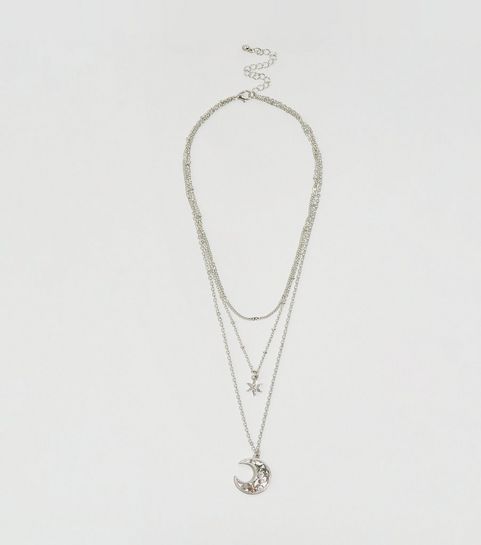 Silver Layered Celestial Necklace