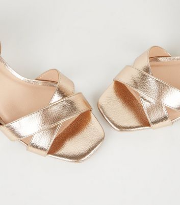 new look wide fit rose gold sandals