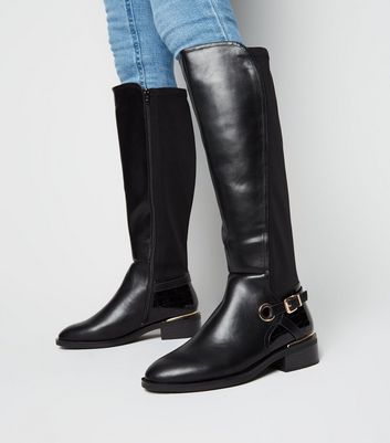 new look knee high boots wide fit