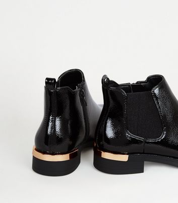 black patent chelsea boots ladies