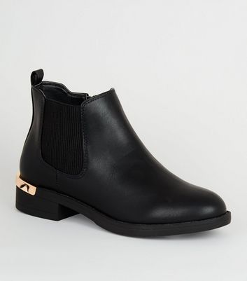 ladies black leather chelsea boots
