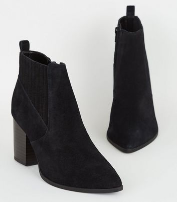 suede pointed booties