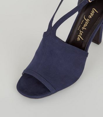 navy blue heels new look