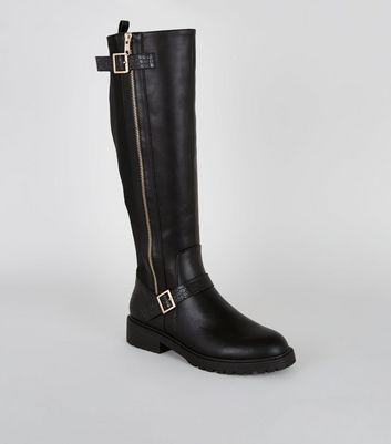 new look grey knee high boots