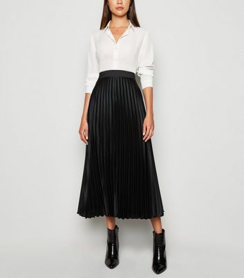 pleated midi skirt new look