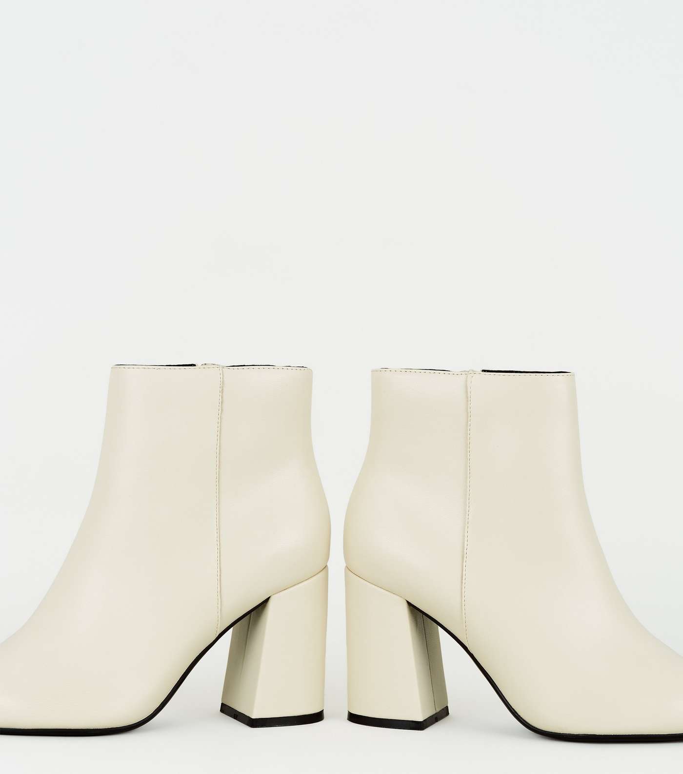Off White Pointed Ankle Boots Image 3