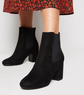 block heel suedette chelsea boots