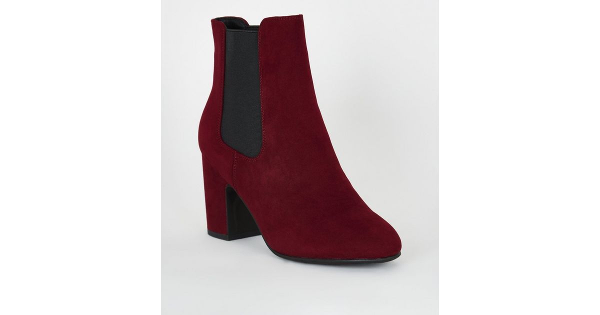 block heel suedette chelsea boots