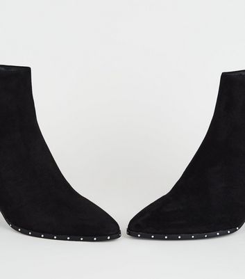 womens black ankle boots with studs