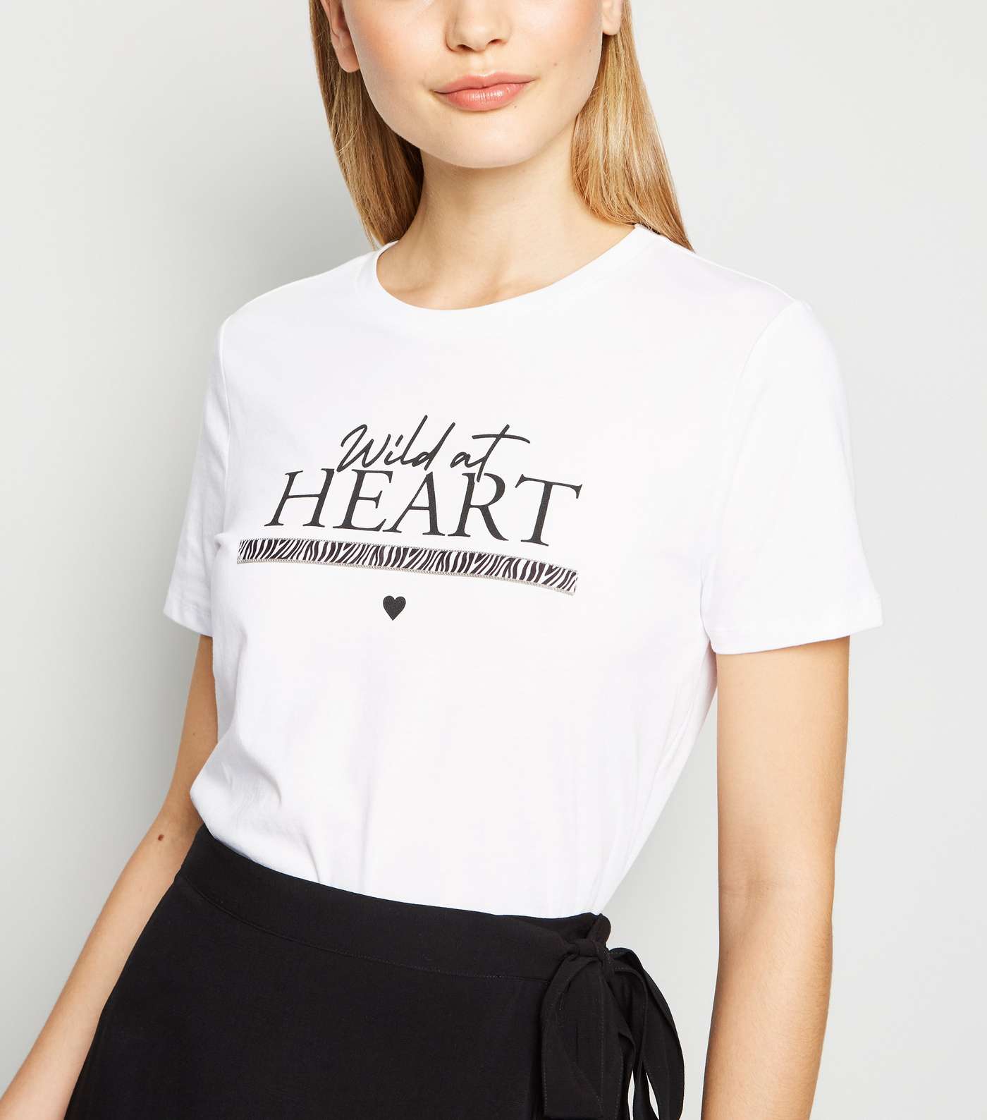 White Wild At Heart Slogan T-Shirt