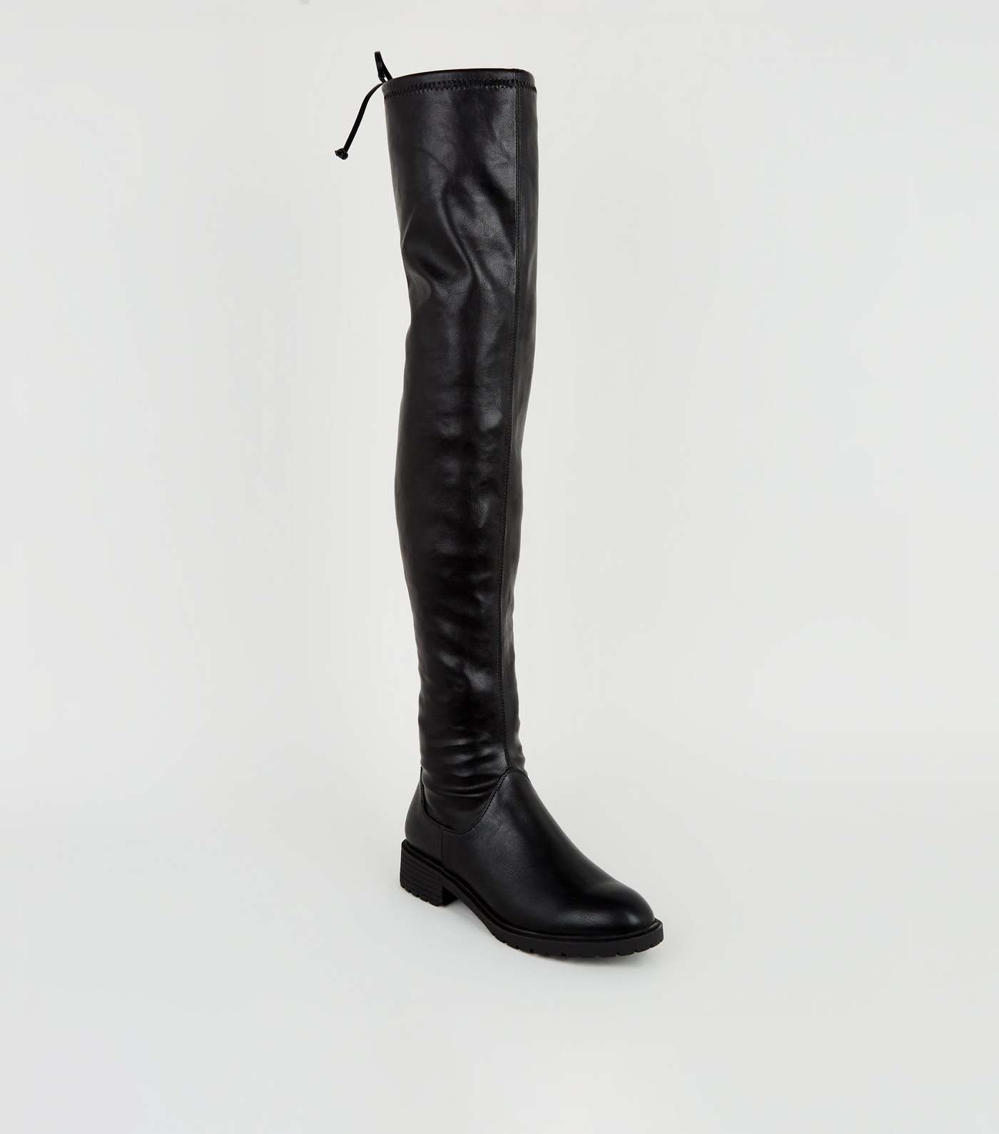 Black Chunky Over the Knee Boots