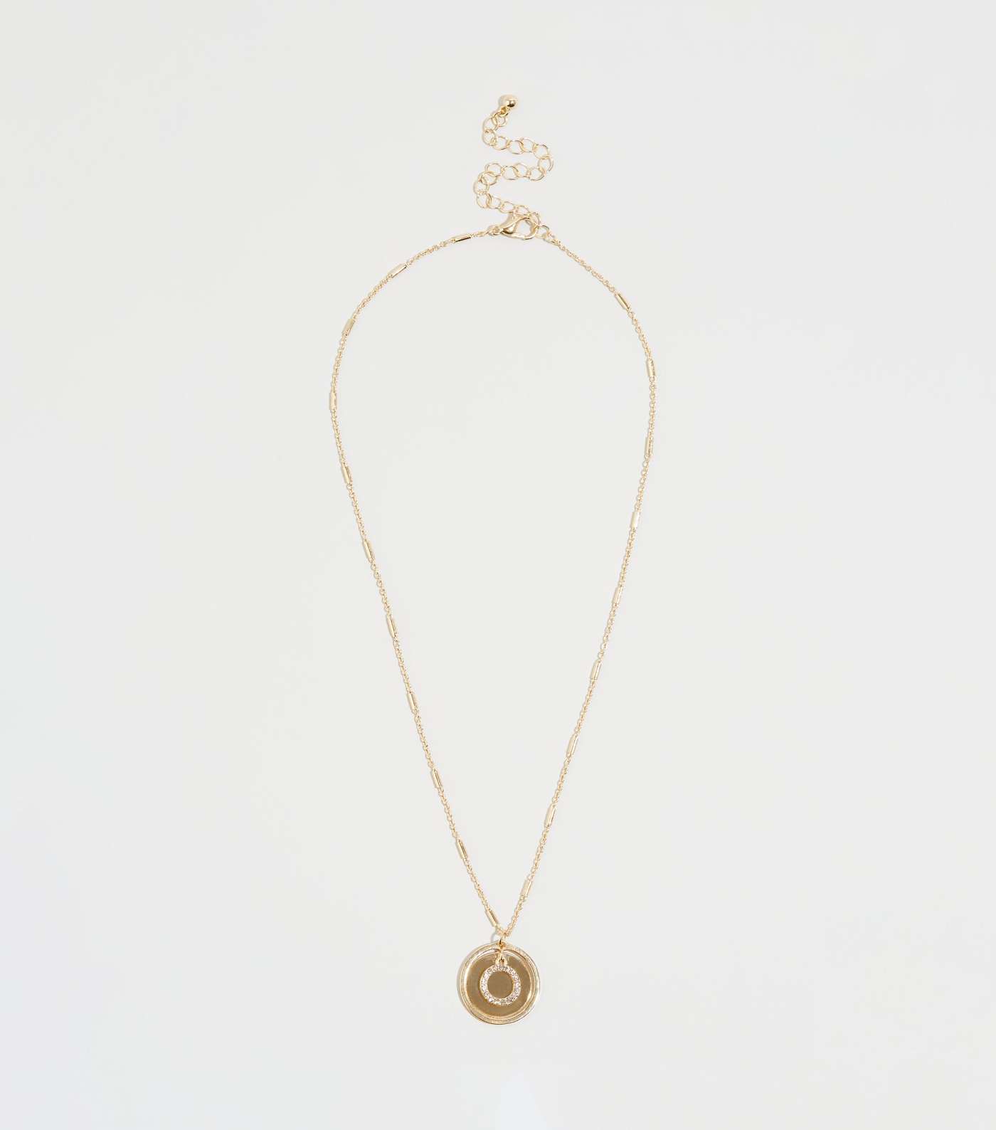 Gold Halo Circle Pendant Necklace