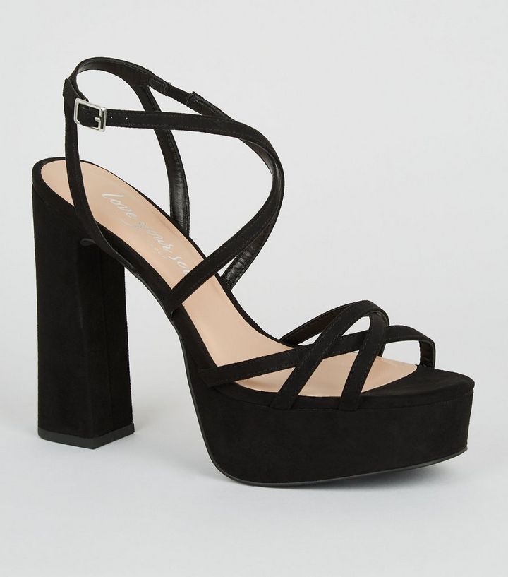 new product hot sales where to buy Black Suedette Strappy Platform Heels | New Look new product hot sales where to buy Black Suedette Strappy Platform Heels | New Look