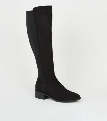 new look flat knee high boots