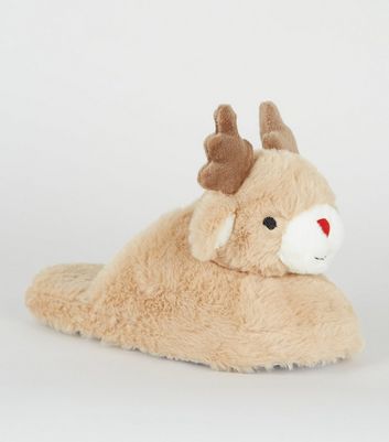 girls reindeer slippers