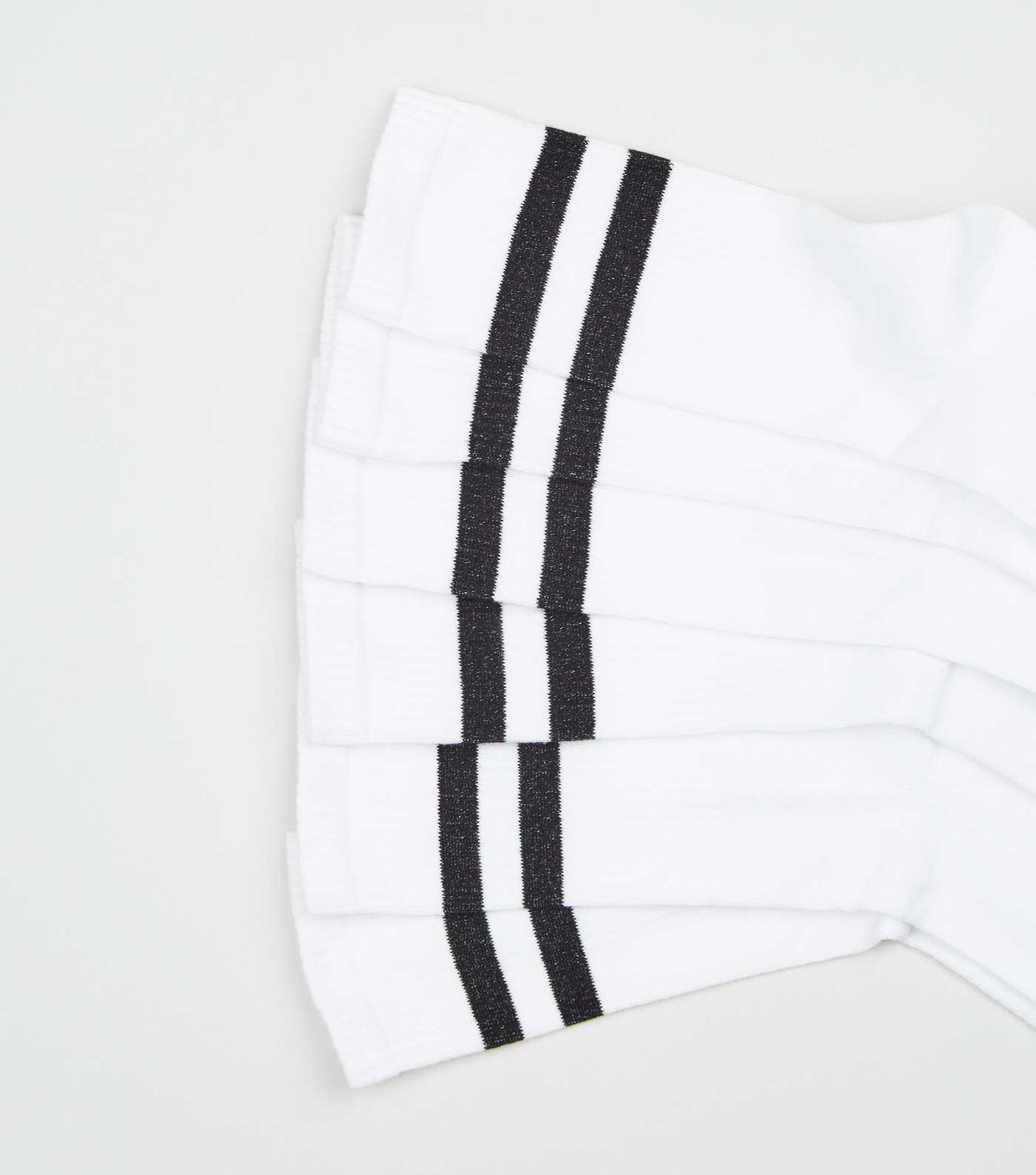 3 Pack White Sports Stripe Socks Image 2