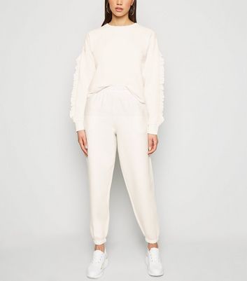 Cream Frill Sweatshirt | New Look