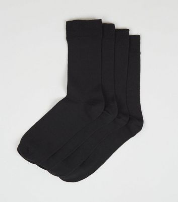 Image of 5 Pack Black Jersey Socks New Look