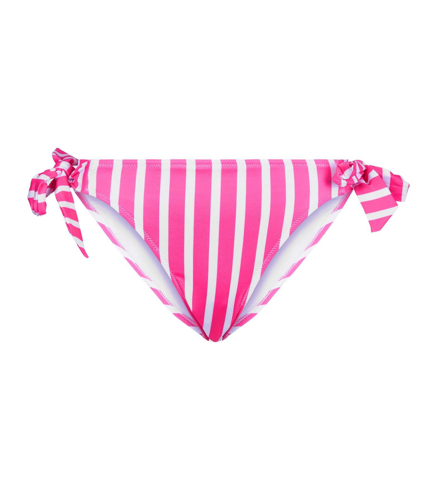 Pink Tie Side Bikini Bottoms Image 3