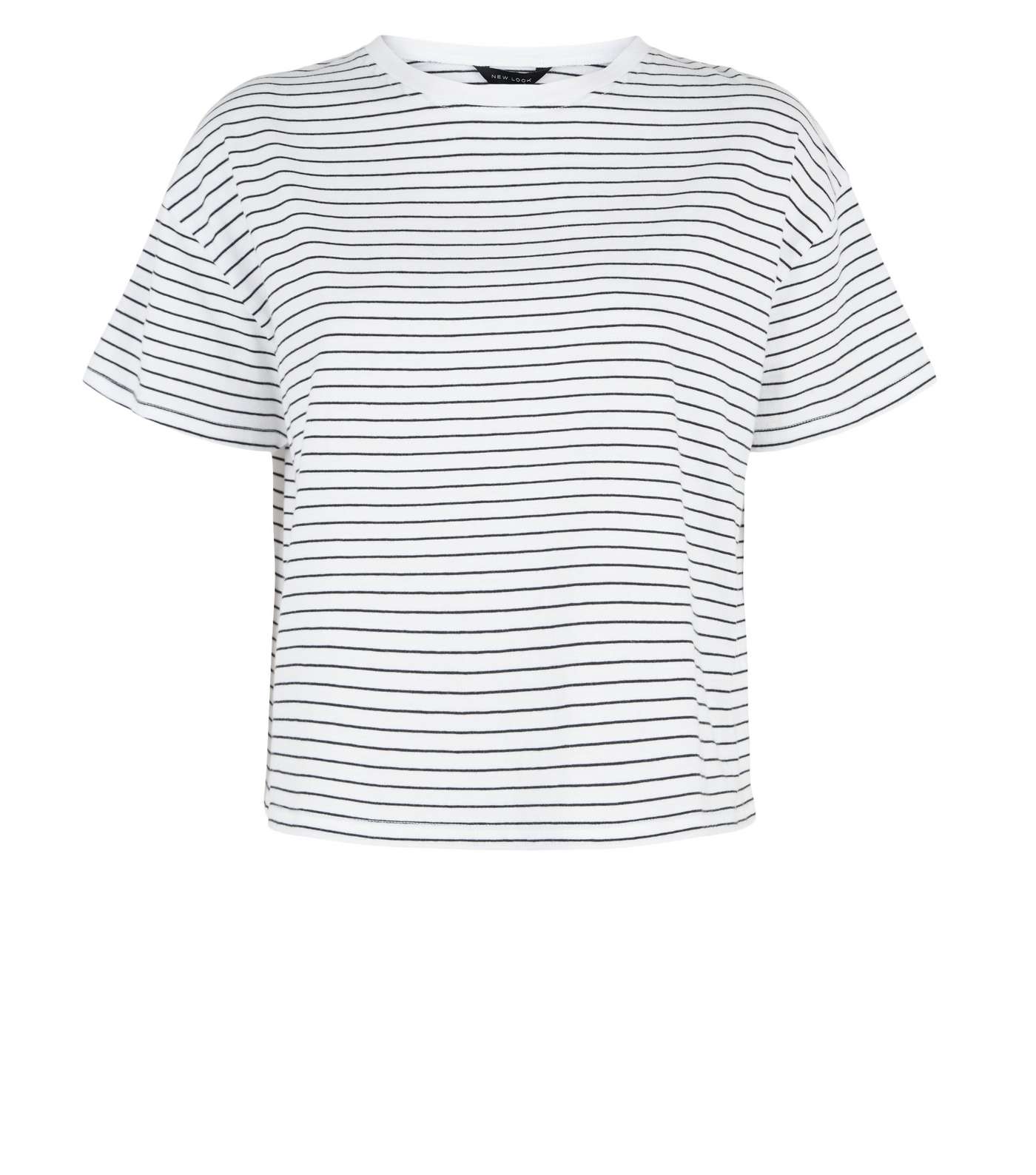White Stripe Organic Cotton Boxy T-Shirt Image 4