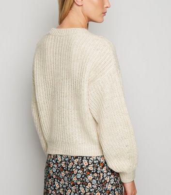 cream balloon sleeve jumper