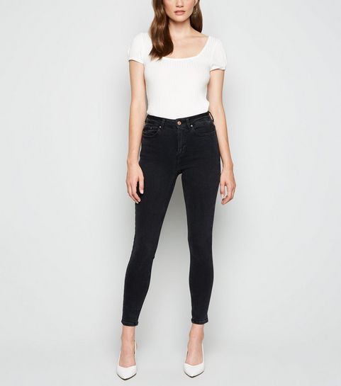 Black Mid Rise Super Skinny Jeans
