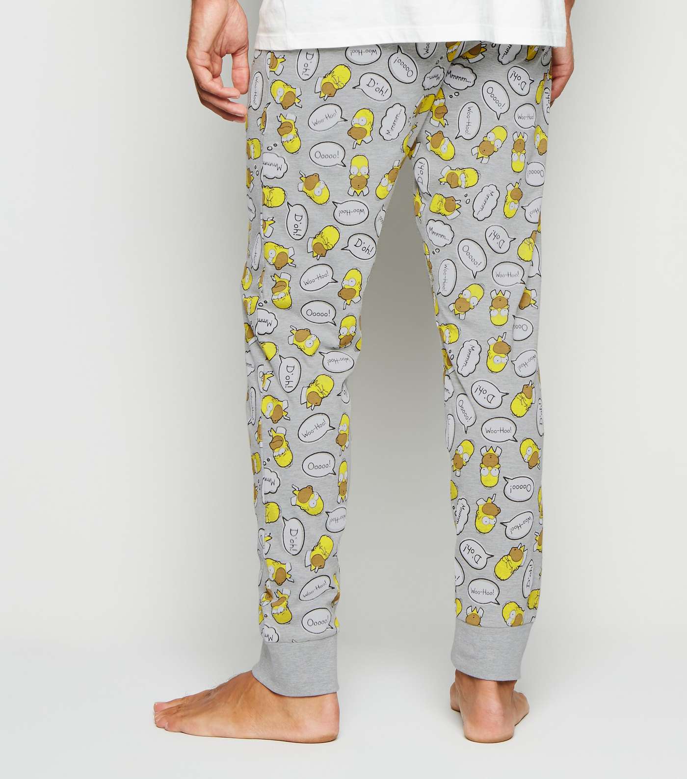 Grey Marl The Simpsons Homer Joggers Image 3