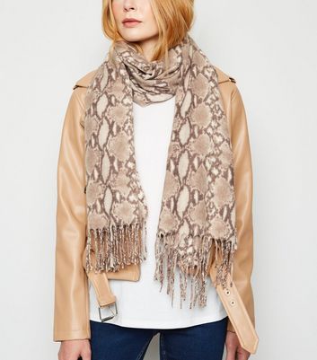 brown print scarf