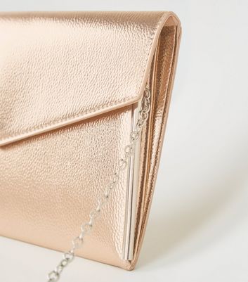 Rose Gold Leather-Look Asymmetric Clutch New Look Vegan shop for Rose Gold Leather-Look Asymmetric Clutch New Look Vegan at Shopo